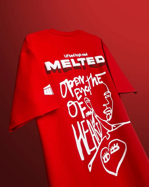 Melted Heavyweight Red Oversized T-shirt