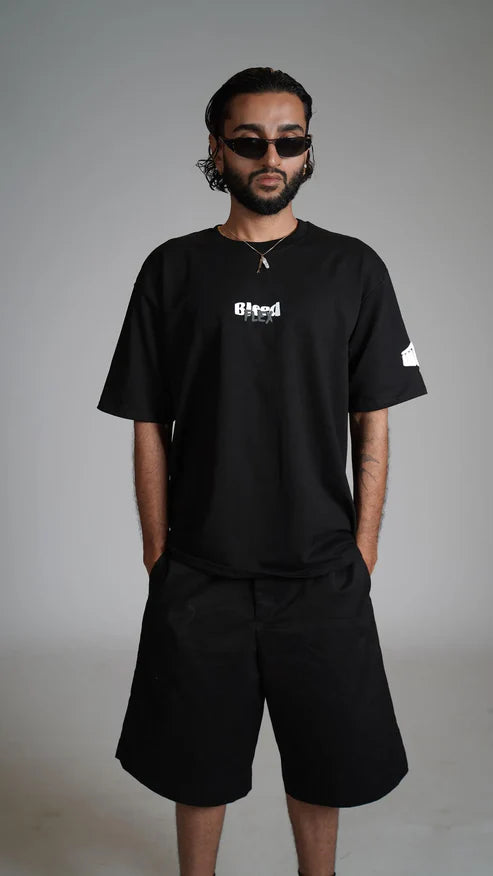 Bleed Flex Black Heavyweight Oversized T-shirt