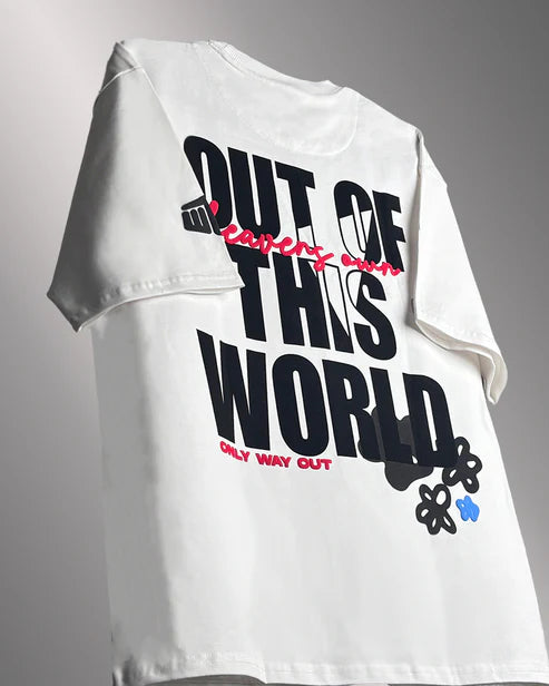 Unfollow The World Baggy White Oversized T-shirt