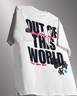 Unfollow The World Baggy White Oversized T-shirt