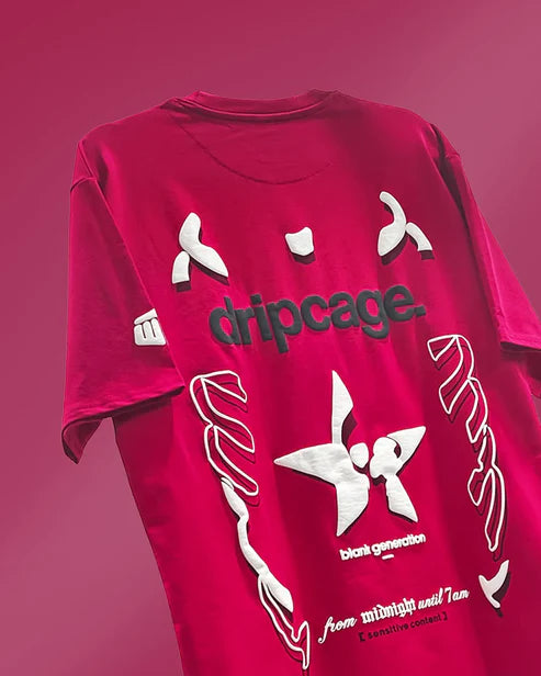 Dripcage Red Heavyweight Oversized T-shirt